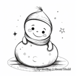 Cute Snowman Winter Solstice Coloring Pages 1