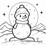 Cute Snowman Winter Solstice Coloring Pages 2