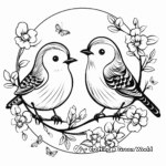 Dibujos para colorear de pájaros e insectos de primavera 3