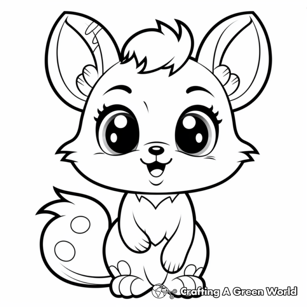 Cute Cartoon Animals With Big Eyes Coloring Pages - Free &amp; Printable!