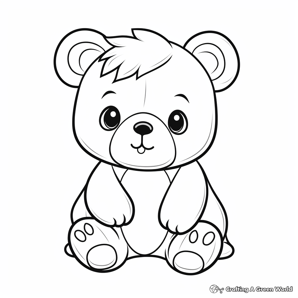 Cute Teddy Bear Coloring Pages 1