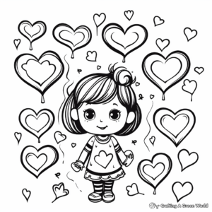 Cute Toddler's Valentine Heart Coloring Pages 2
