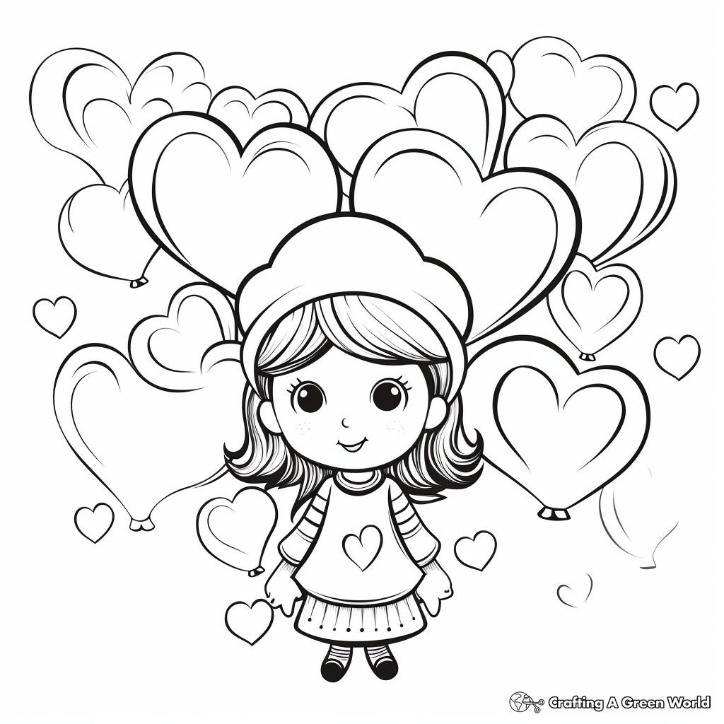 Cute Toddler's Valentine Heart Coloring Pages 3