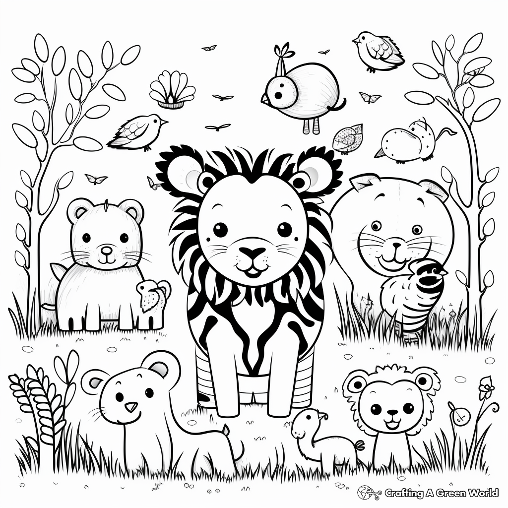 Cute Vector Animal Coloring Pages 3