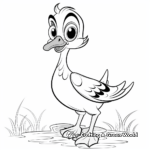 Cute Wood Duck Cartoon Coloring Pages for Kids 3