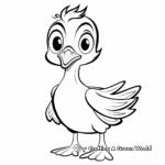 Cute Wood Duck Cartoon Coloring Pages for Kids 4