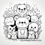 Cute, Simple Animal-Themed Coloring Pages for Adults 1
