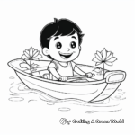 Dibujos animados de barcos de remos para colorear para niños 4
