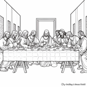 Da Vinci's Last Supper: Artistic Coloring Pages 1