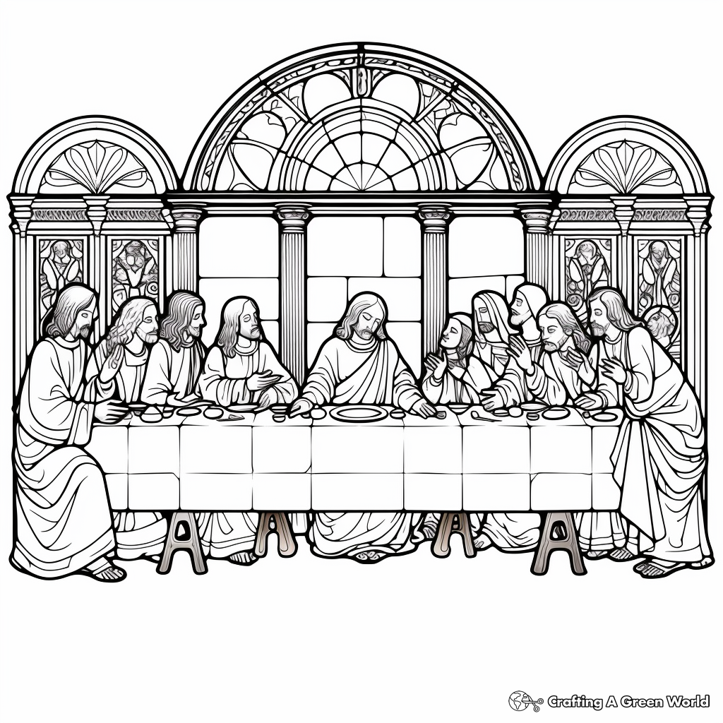 Da Vinci's Last Supper: Artistic Coloring Pages 2