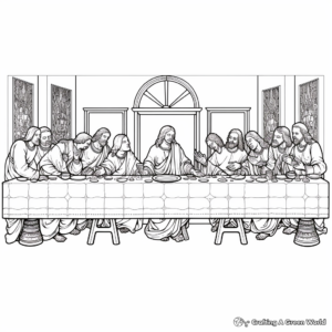 Da Vinci's Last Supper: Artistic Coloring Pages 3