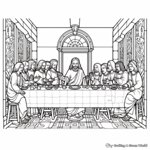 Da Vinci's Last Supper: Artistic Coloring Pages 4