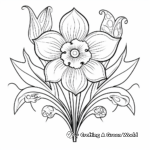 Daffodil and Heart Detailing Coloring Pages 1