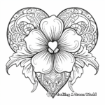 Daffodil and Heart Detailing Coloring Pages 4