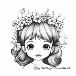 Dainty Flower Girl Tiara Coloring Pages 2