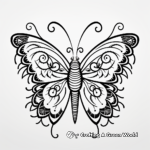 Dainty Hairstreak Butterfly Mandala Coloring Pages 1