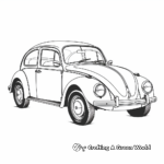 Dainty Old Volkswagen Beetle Coloring Pages 4