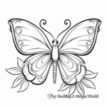 Daisy and Butterfly Coloring Pages 2