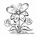 Daisy and Butterfly Coloring Pages 3