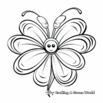 Daisy and Butterfly Coloring Pages for Kids 1