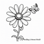 Daisy and Butterfly Coloring Pages for Kids 2