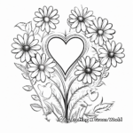 Daisy Love Heart Coloring Pages for Kids 1