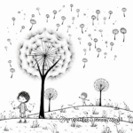 Dandelion in Different Seasons: Multi-Scene Coloring Pages 1