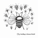Dandelion with Insects Coloring Pages: Bees, Butterflies, and Beetles 2