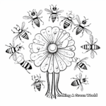 Dandelion with Insects Coloring Pages: Bees, Butterflies, and Beetles 3
