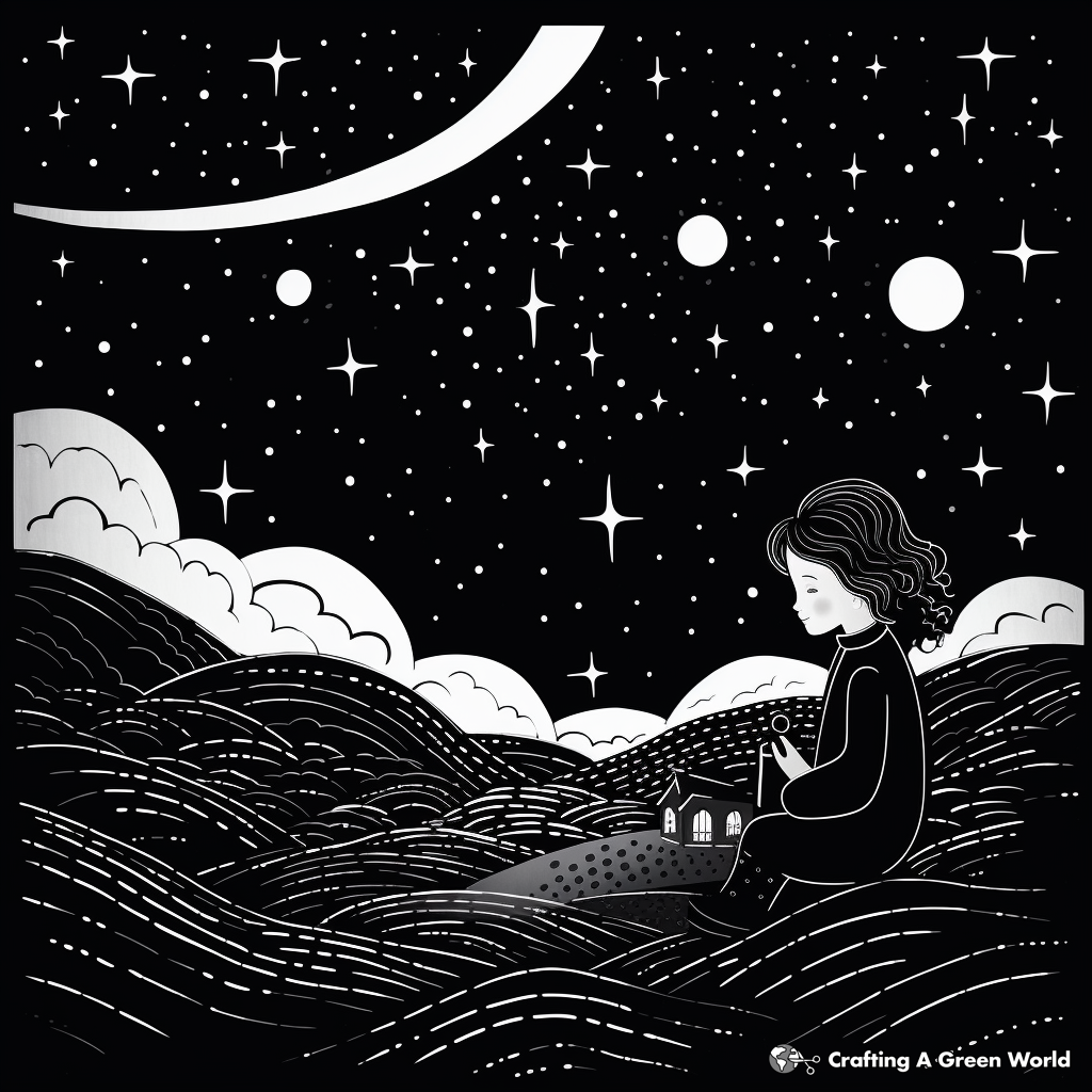 Dark and Dreamy Constellation Coloring Pages 4