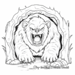 Dark Cave Bear Coloring Pages 1