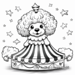Dazzling Circus Poodle on Ball Coloring Pages 2