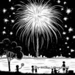 Dazzling Fireworks on Summer Night Coloring Pages 2