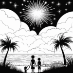 Dazzling Fireworks on Summer Night Coloring Pages 4