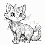 Dazzling Rainbow Unicorn Cat Coloring Pages 4
