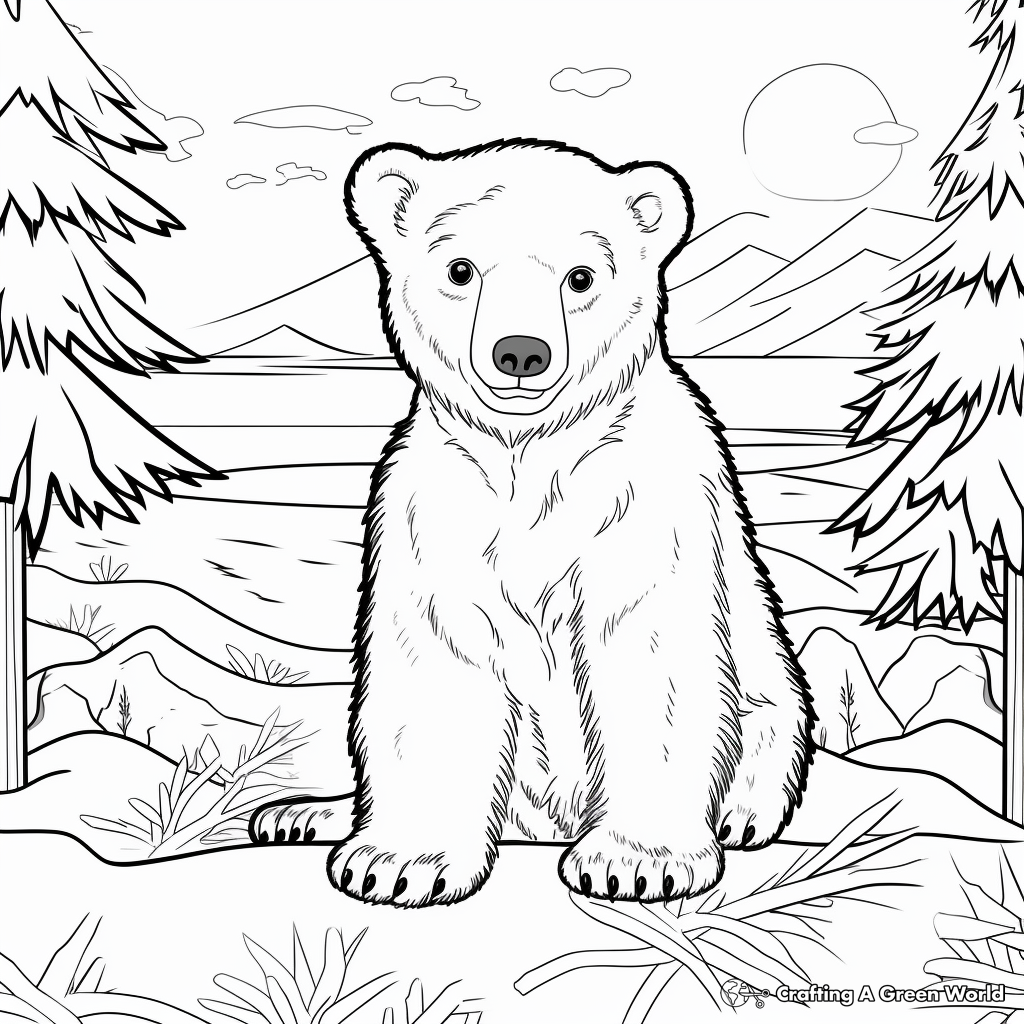 December Wildlife: Polar Bear Coloring Pages 1