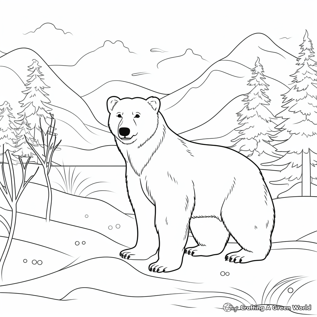 December Wildlife: Polar Bear Coloring Pages 3