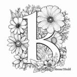 Decorative Floral Alphabet Coloring Pages for Adults 2