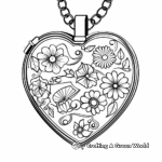 Decorative Heart-Shaped Locket Coloring Pages 1