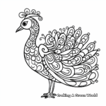 Decorative Peacock Coloring Pages for Adults 1