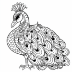 Decorative Peacock Coloring Pages for Adults 3