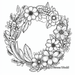 Decorative Spring Wreath Coloring Pages 2