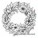 Decorative Spring Wreath Coloring Pages 3