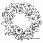 Decorative Spring Wreath Coloring Pages 4