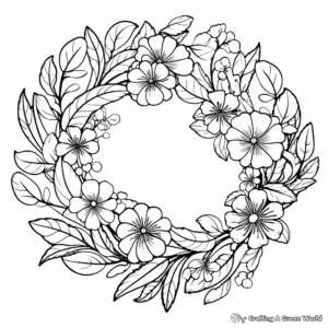 Decorative Spring Wreath Coloring Pages 4