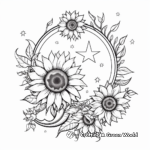 Decorative Sunflower and Sun Coloring Pages 1