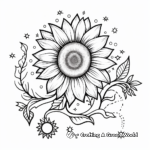 Decorative Sunflower and Sun Coloring Pages 2