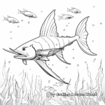 Deep-Sea Swordfish Scene Coloring Sheet 3