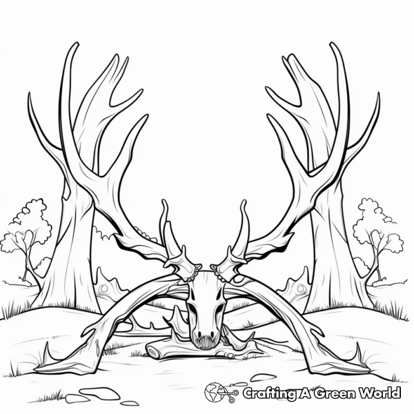 Deer Antler Coloring Pages - Free &amp; Printable!