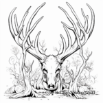Deer Antler in the Wild: Forest-Scene Coloring Pages 3